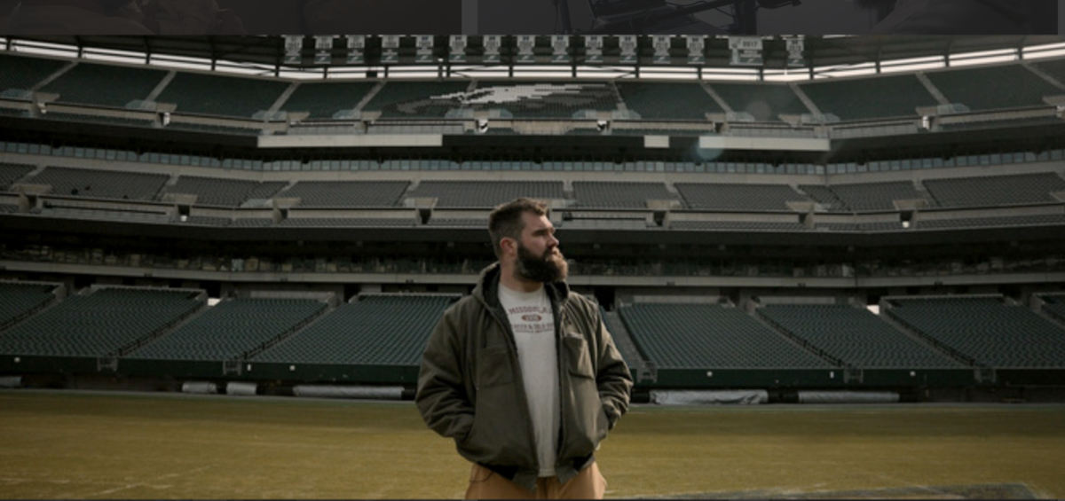 Travis and Jason Kelce Share Hug on the Super Bowl Field