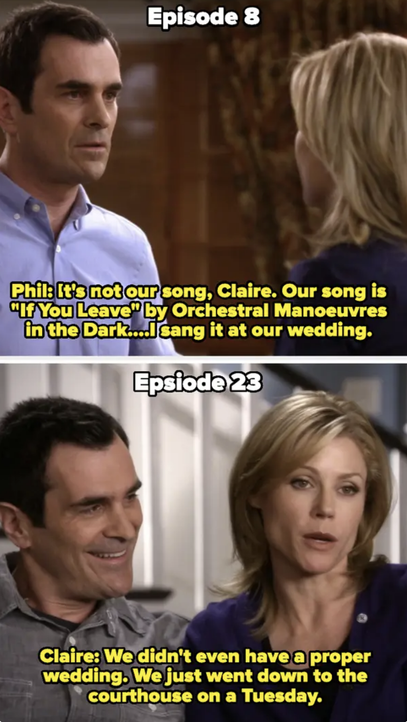 In Episode 8, Phil says he sang at their wedding, and the Episode 23, Claire says they didn't have a proper wedding