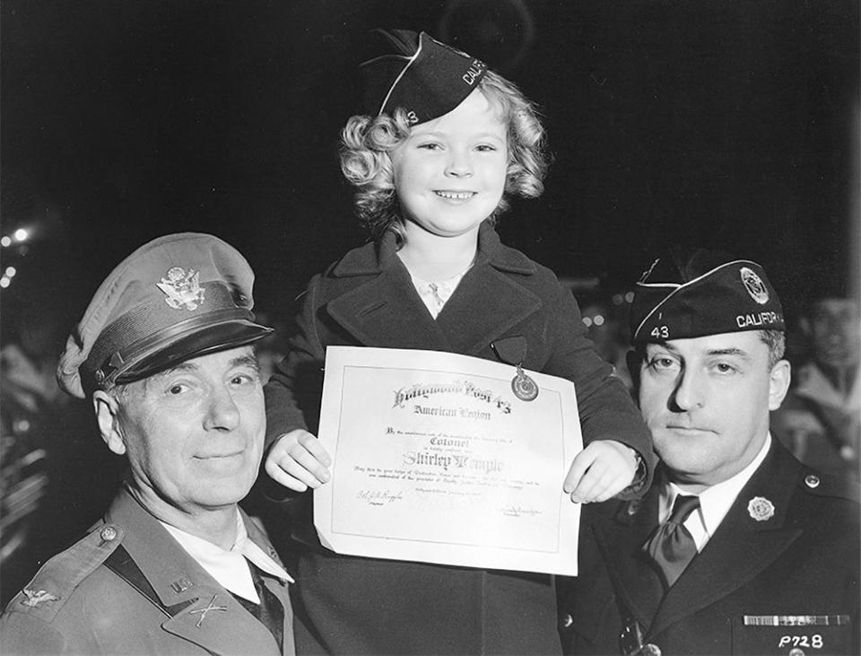 American Legion Post 43, Hollywood, made Shirley Temple an honorary Colonel.