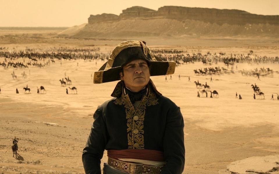 Joaquin Phoenix in Ridley Scott’s ‘Napoleon.’ Napoleon and his collaborators replaced the Old Regime with new commercial, criminal, rural and military codes. (Apple TV+)