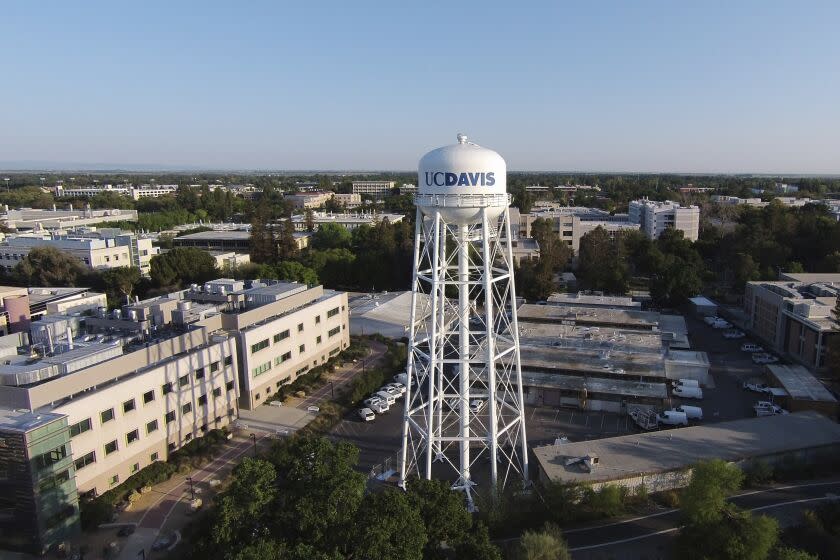 This photo provided by the University of California, Davis shows the university campus in Davis, Calif., on April 3, 2015. The university has added caste, a millennia-old concept that assigns people in South Asia their social statuses at birth, to its anti-discrimination policy. Under UC Davis' policy amended in September, students or staff who face discrimination or harassment for their perceived castes can now file complaints that could result in formal investigations. (Chris Di Dio/University of California, Davis via AP)