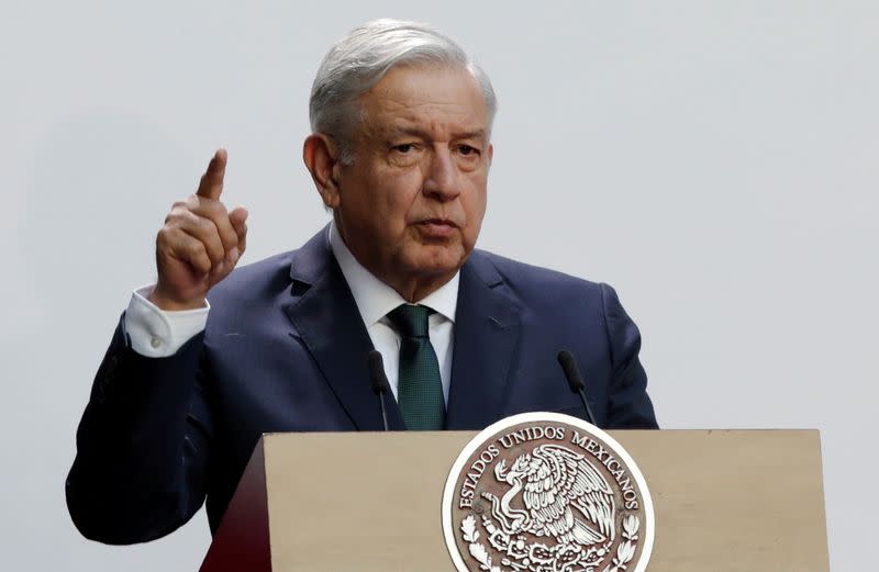 FILE PHOTO: Mexico's President Andres Manuel Lopez Obrador delivers his second state of the union address at National Palace in Mexico City