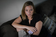 Shannon Keeler poses for a portrait in the United States on Wednesday, April 7, 2021. Before and after the attack, Keeler followed the protocols designed to prevent campus sex assaults or address them when they happen. She had a male friend walk her home from the party. She reported the rape that day, met with police and endured a painful and intrusive rape exam. And she pushed for charges. Yet, at every turn, the justice system failed her, just like it fails most college rape victims. (AP Photo)