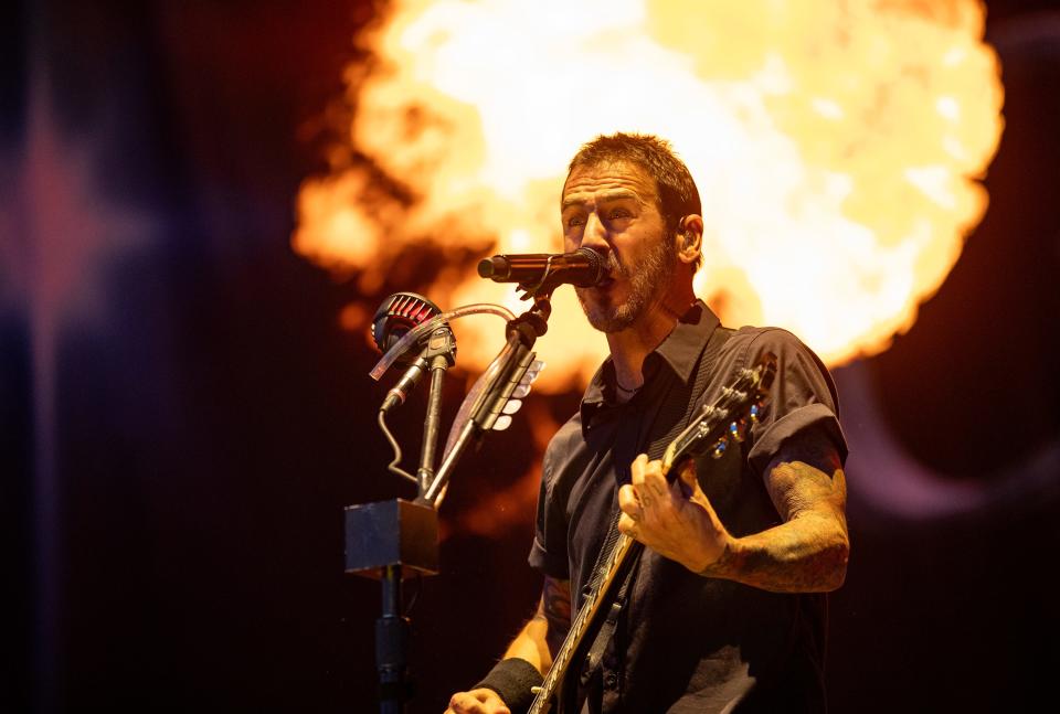 Godsmack, with lead singer Sully Erna, is shown at the Louder Than Life music festival in Louisville on Sept. 21. Godsmack brings its Vibez Tour to Erie's Warner Theatre on April 30.