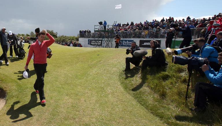 The world number one failed to record a single birdie in a shock round of nine-over par 80 on a day of constant wind