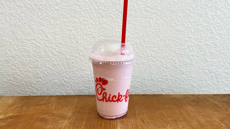 Cherry Berry Frosted Lemonade with straw