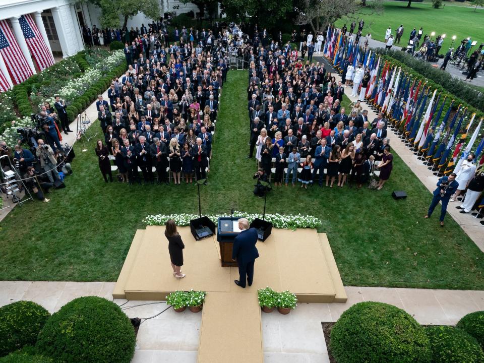 trump rose garden white house scotus amy coney barrett mike lee coronavirus