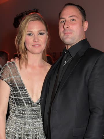 <p>David M. Benett/Dave Benett/Getty</p> Julia Stiles and Preston J. Cook attend the Premiere Screening for the new season of Sky Original "Riviera"