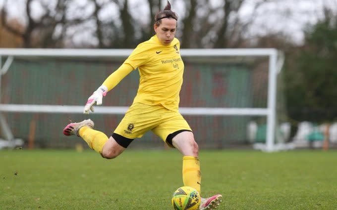 Sutton goalkeeper Blair Hamilton, pictured in action for Hastings women's team