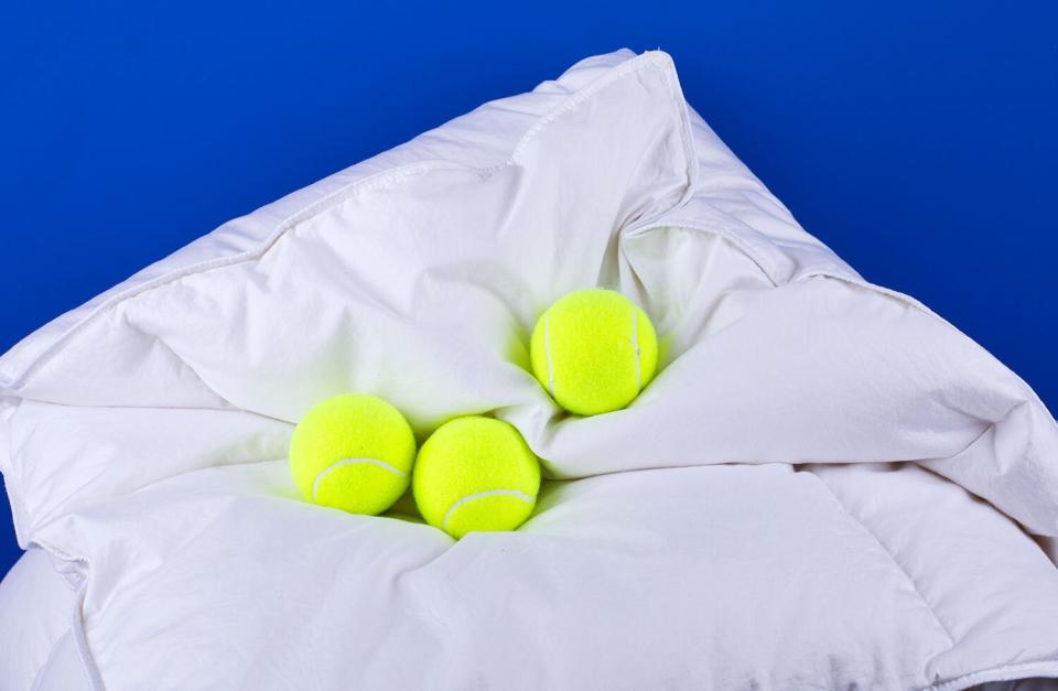 Tennis Ball as a Comforter Fluffer