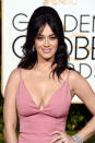 <p>On the red carpet, Katy Perry told Jennifer Lawrence that she was wearing a Bumpit. Her beehive was seriously over-the-top. <i>(Photo: Getty Images)</i><br></p>