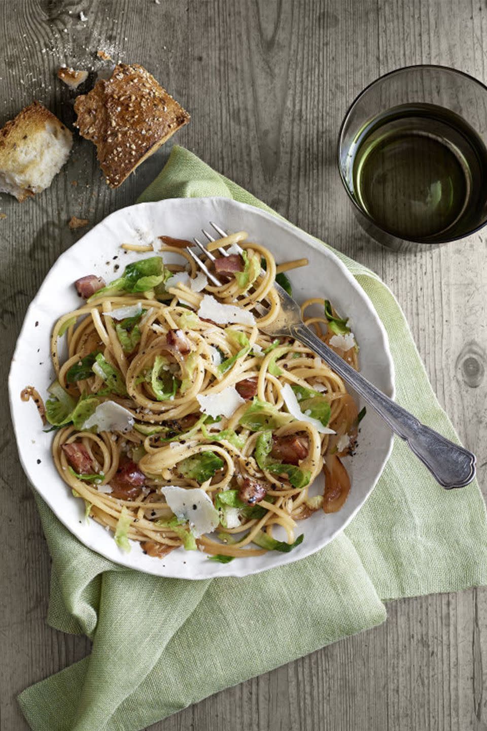 Pancetta-and-Brussels Sprouts Linguini