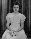 <p>A formal portrait of 8-year-old Princess Alexandra. At age 10, she was sent to boarding school at Healthfield, becoming the first British princess to attend boarding school.</p>