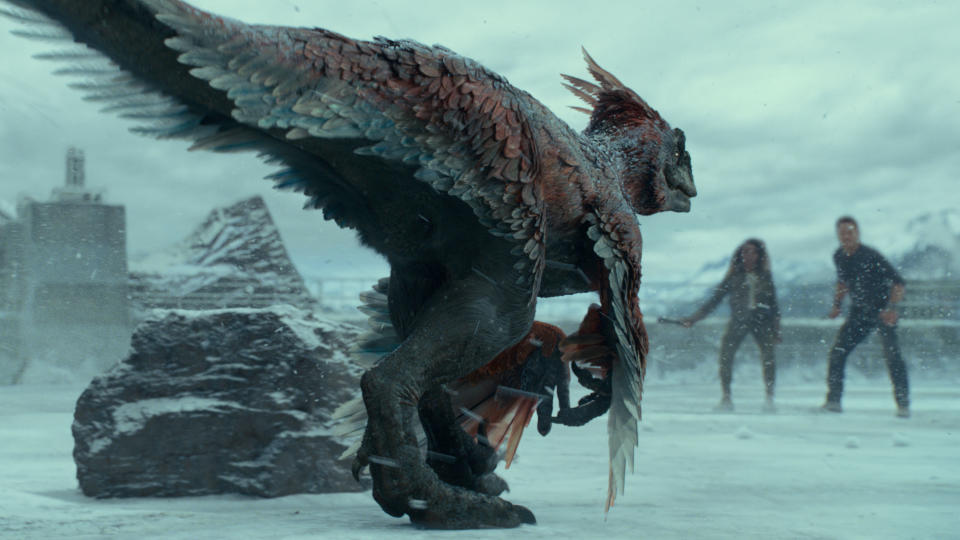 Pyroraptor is among the new dinosaurs introduced in Jurassic World Dominion. (Universal)