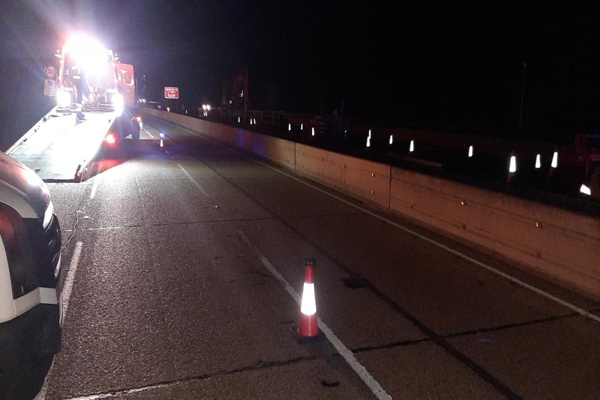 The aftermath of the crash on the M27. Picture: Hampshire Roads Policing Unit <i>(Image: Picture: Hampshire Roads Policing Unit)</i>