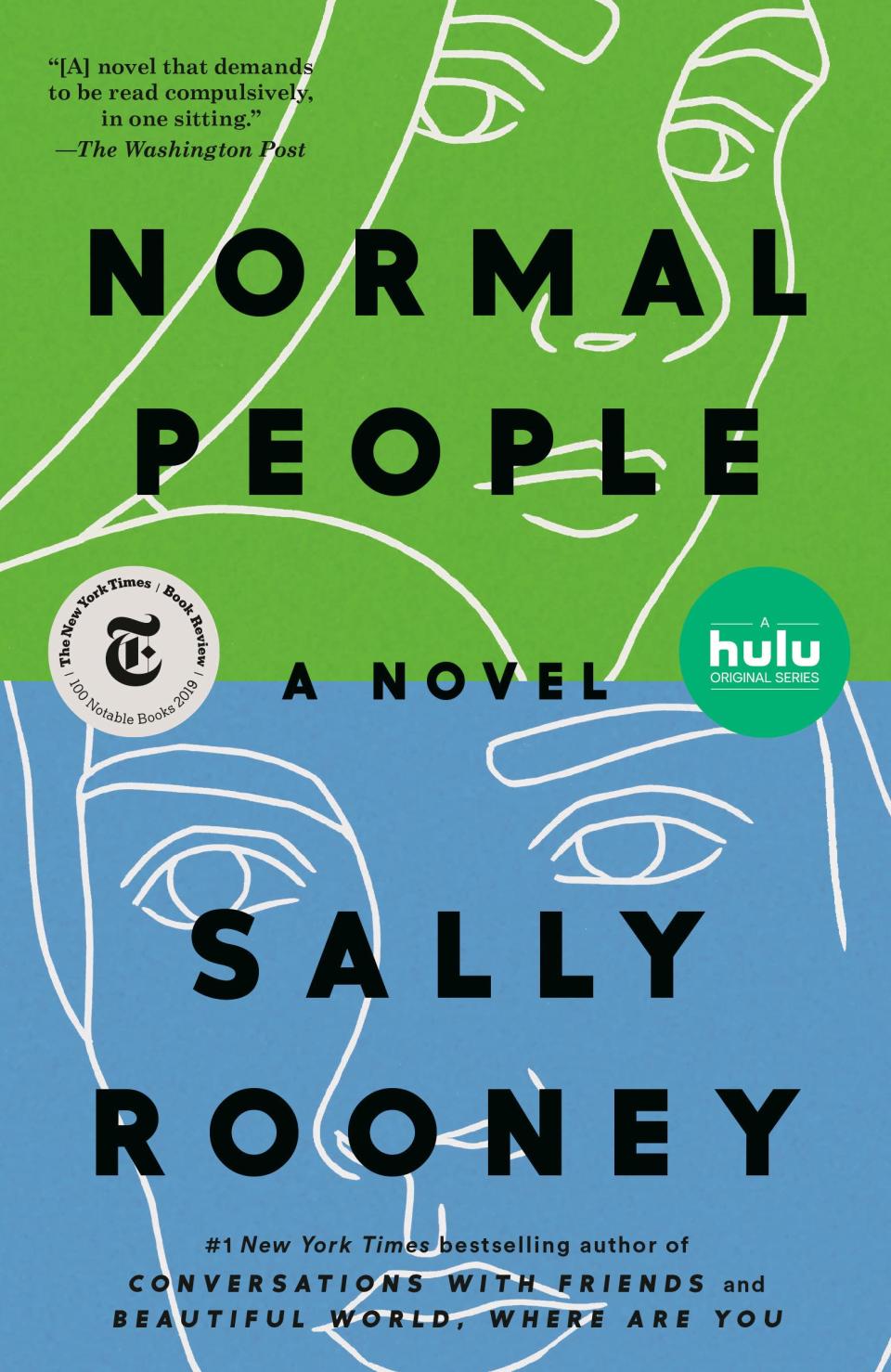 green and blue cover art of normal people