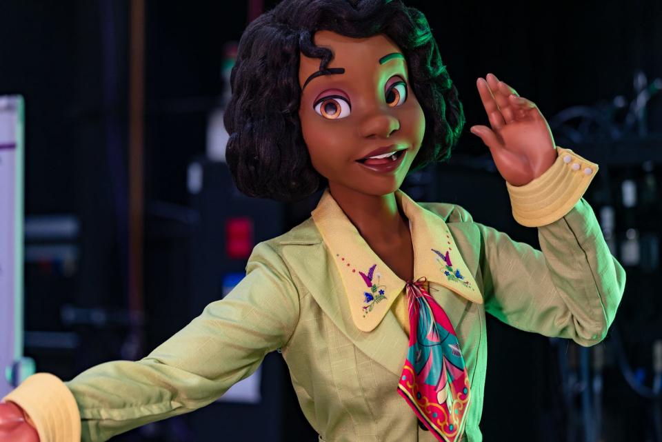 This audio-animatronic Princess Tiana is able to move with ease.