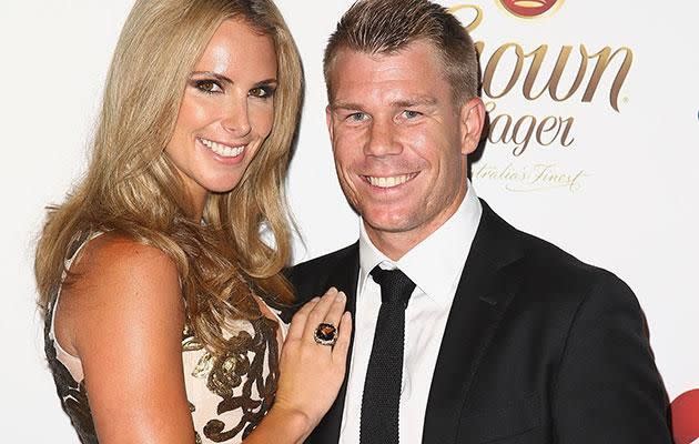 Candice with her husband David Warner. Source: Getty