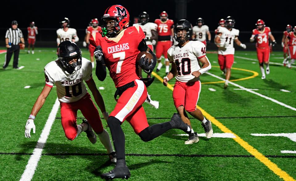 Cardinal Mooney defeated North Florida Christian 41-14 in the Class 1 Suburban state semifinal Friday at John Heath Field at Austin Smithers Stadium in Sarasota. The Cougars will play for its second state championship in school history against Trinity Catholic on Friday in Tallahassee.