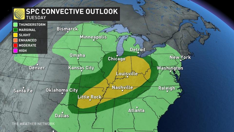 Severe US outlook on Tuesday