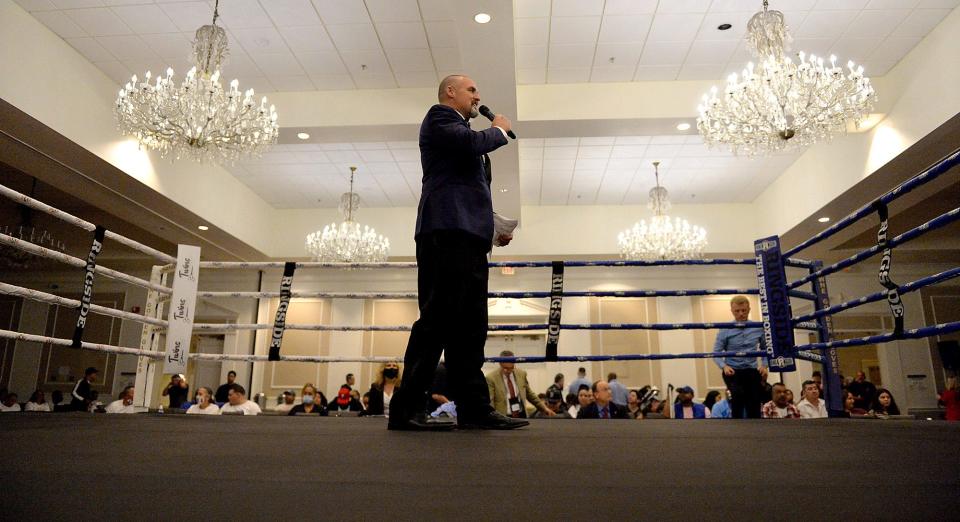 John Vena was the ring announcer for Fight Night in Framingham at the Sheraton Framingham Hotel & Conference Center, Oct. 16 2021.