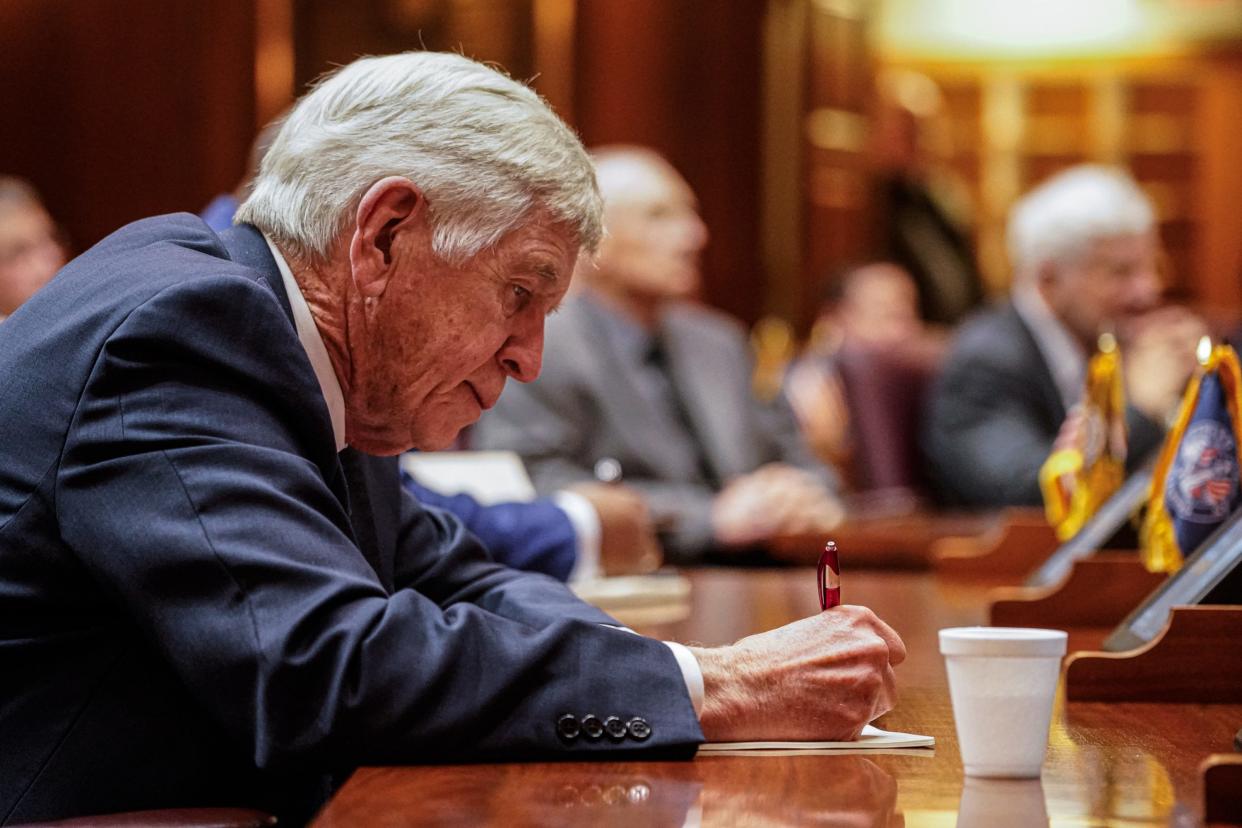 State Rep. Ed Delaney, D-Indianapolis attends Org Day, the ceremonial first day of the 2024 legislative session on Tuesday, Nov. 21, 2023, at the Indiana Statehouse in Indianapolis.