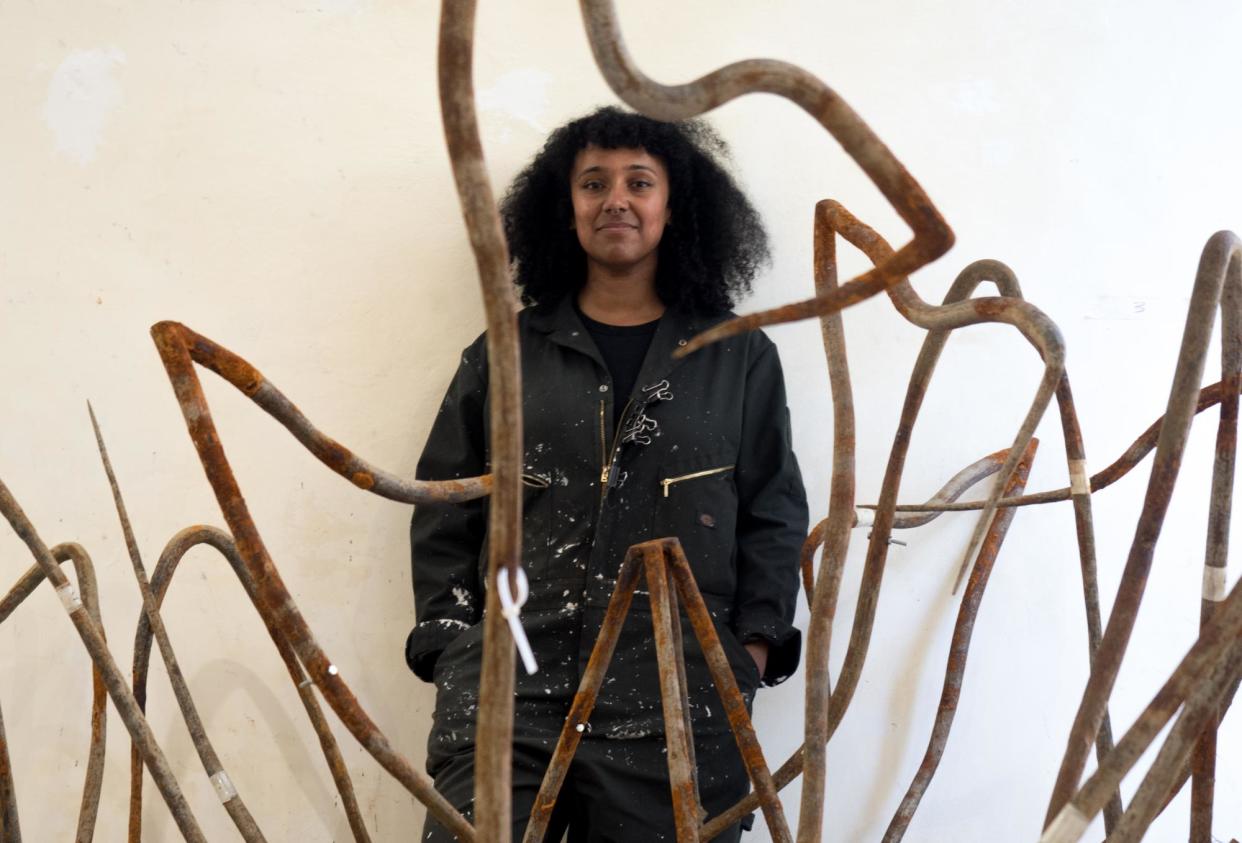 <span>Reclaimed … Dominique White photographed in front of Deadweight in production, 2024.</span><span>Photograph: Zouhair Bellahmar</span>