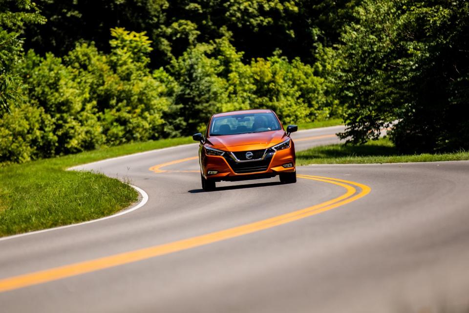 <p>The Versa no longer drives like it's about to topple over on an exit ramp or steer like the wheel is connected to thin air. In fact, the Versa now feels planted and refined on the road.</p>