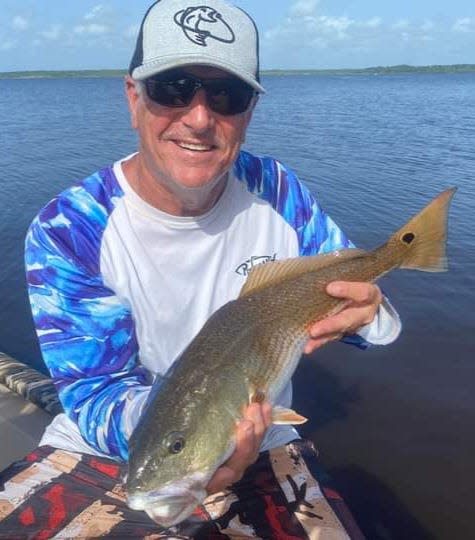 Mark Gibson went fishing with his fellow guide, Billy Pettigrew, and among other fish, brought aboard this lovely redfish.