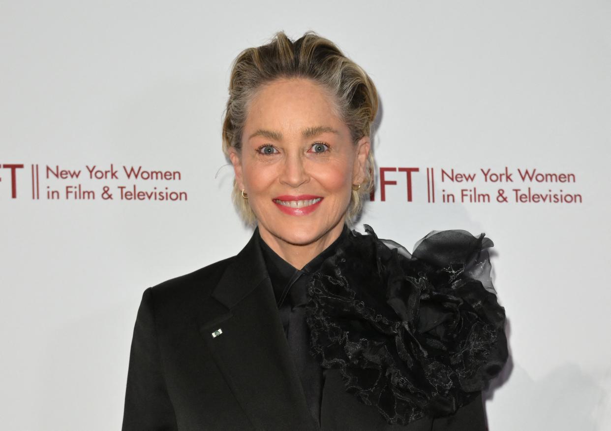 Actress Sharon Stone attends the 43rd annual New York Women in Film & Television (NYWIFT) Muse Awards at Cipriani 42nd Street in New York City on March 28, 2023. (Photo by ANGELA WEISS / AFP) (Photo by ANGELA WEISS/AFP via Getty Images)