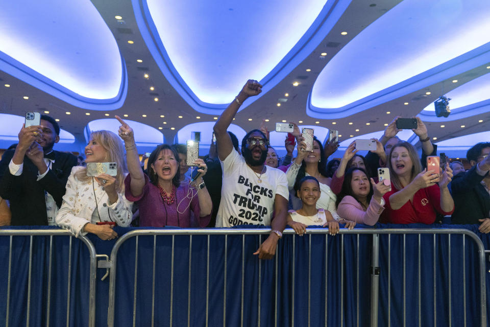 People cheer as former President Donald Trump speaks during the Faith & Freedom Coalition Policy Conference in Washington, Saturday, June 24, 2023. (AP Photo/Jose Luis Magana)