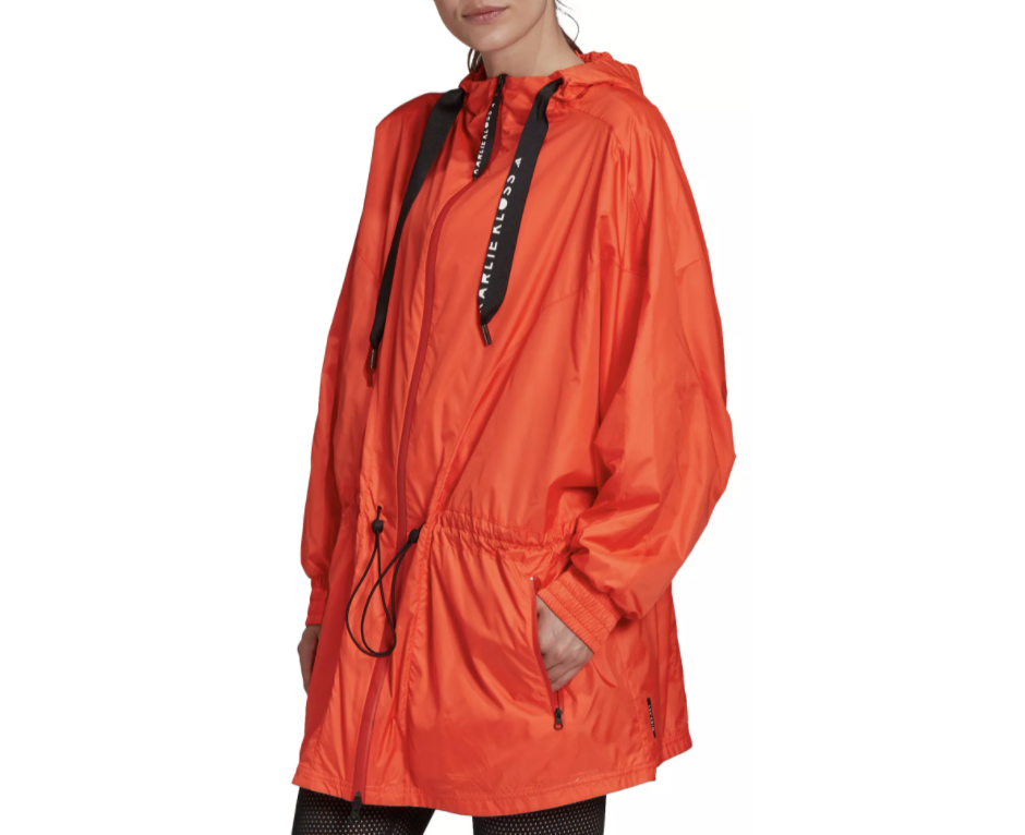 Orange drop jacket.