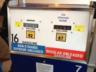 Non-ethanol gasoline pump