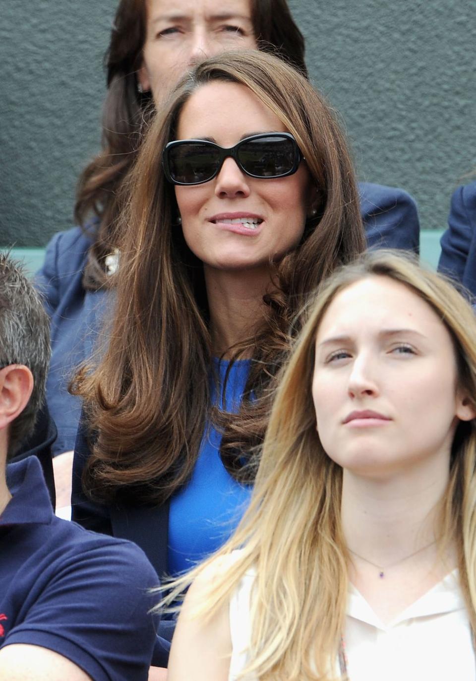 <p>Kate bites her lip, in attempt to quell her anxiety during an Olympic tennis match.<br></p>