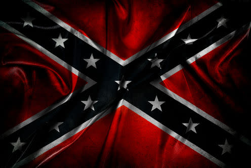   <span class="attribution"><a class="link " href="https://www.shutterstock.com/image-photo/closeup-grunge-silky-confederate-flag-693885511?src=m9iObqFGJ3NgwjVgcfBqQA-1-24" rel="nofollow noopener" target="_blank" data-ylk="slk:Shutterstock;elm:context_link;itc:0;sec:content-canvas">Shutterstock</a></span>