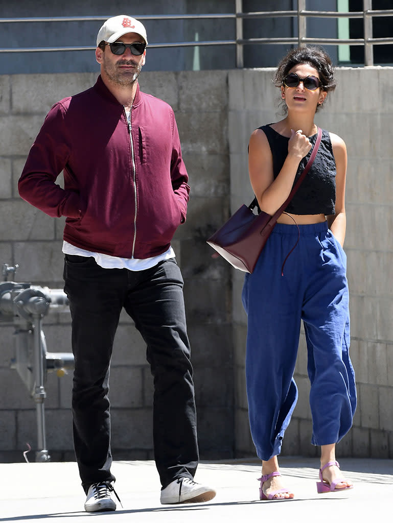 Jon Hamm and Jenny Slate on their movie outing