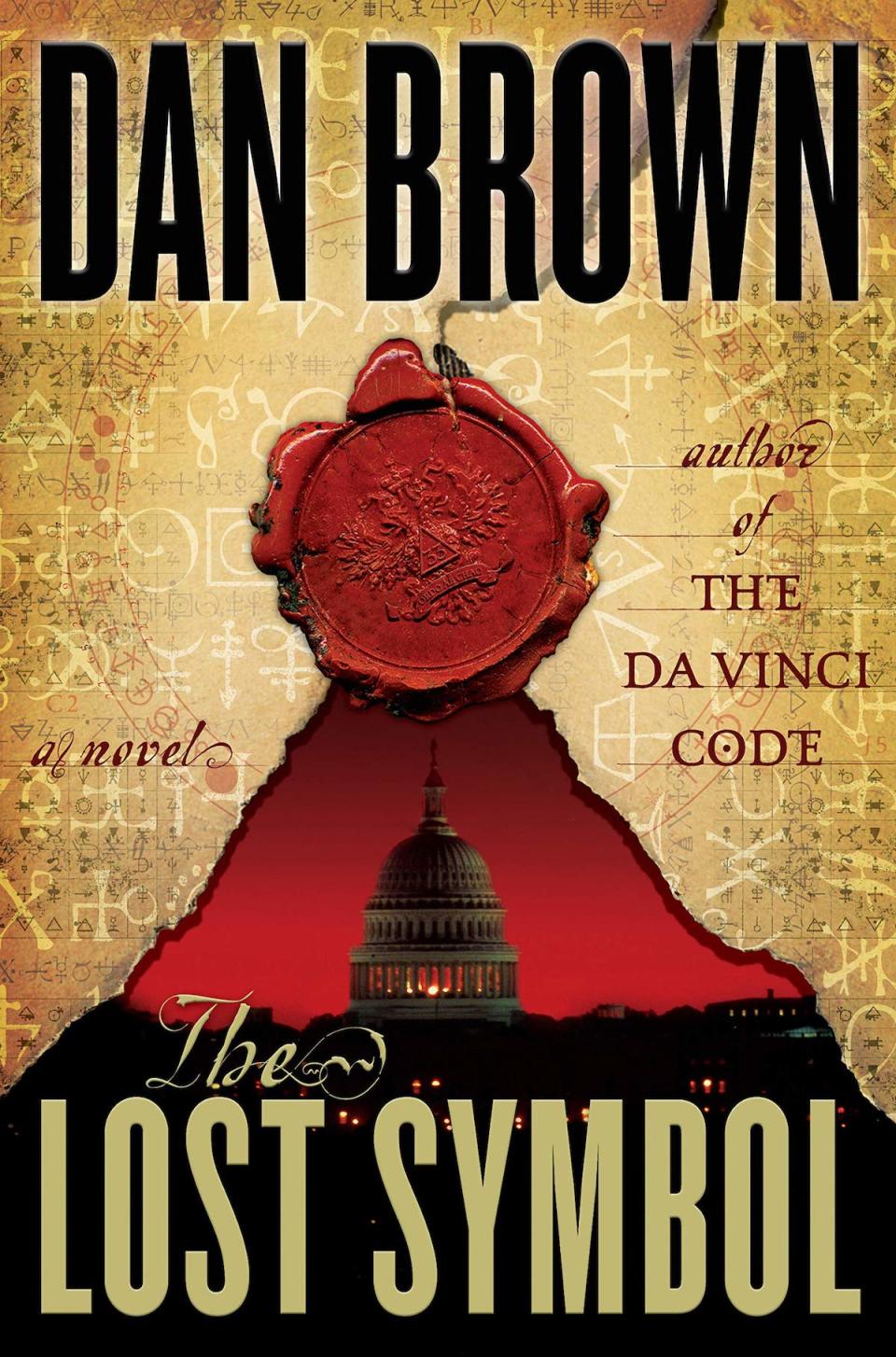 The book cover for Dan Brown's novel The Last Symbol, which shows a red wax symbol above the US Capitol