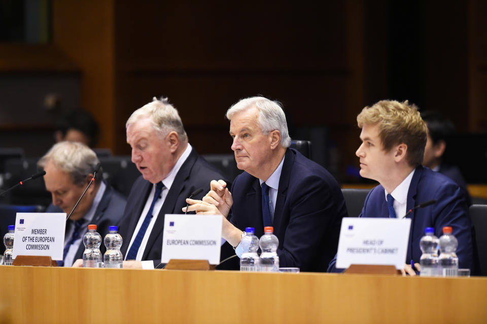 Michel Barnier during Thursday’s debate at the European Parliament (EU/John Thys)