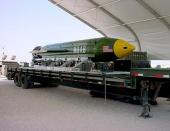 The GBU-43/B Massive Ordnance Air Blast (MOAB) bomb is pictured in this undated handout photo. Eglin Air Force Base/Handout via REUTERS