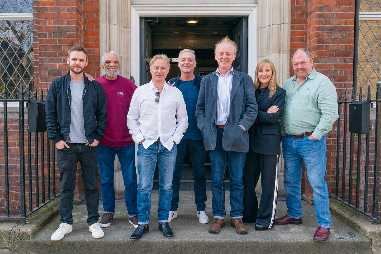 The Full Monty cast are back together for a TV series. (Disney+)