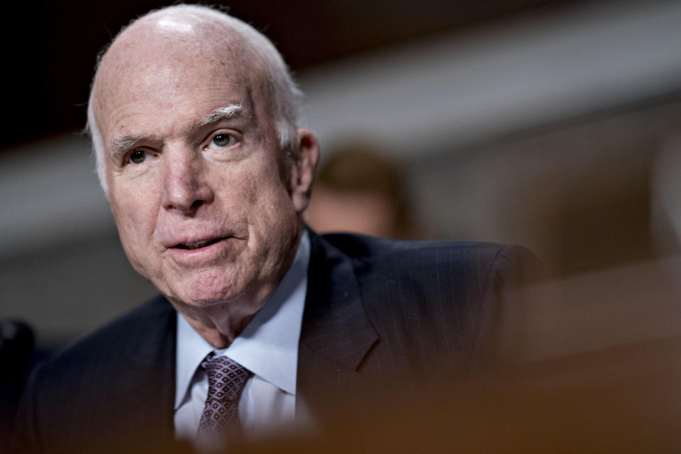 Senator John McCain in November 2017. (Photo: Bloomberg via Getty Images)