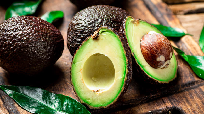 Ripe avocados on a table