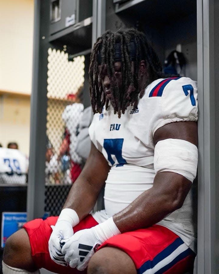 Former Lakeland player Latrell Jean is now a defensive end for FAU and he is having a good season so far.