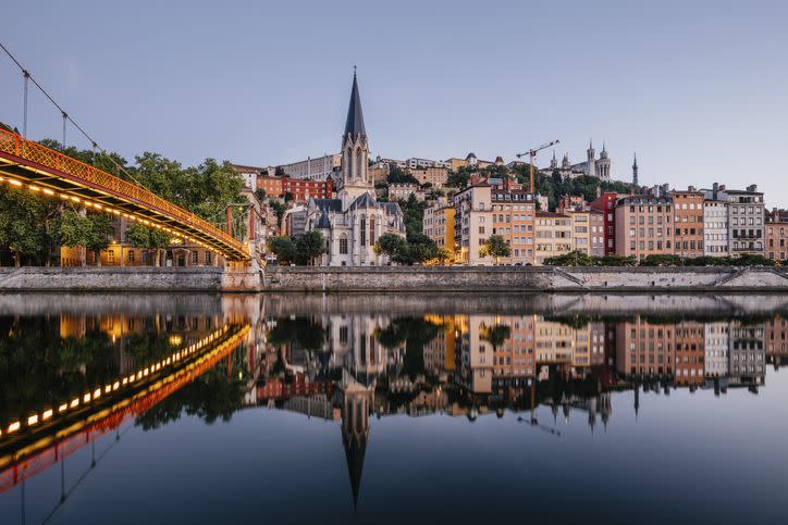 <p>Lyon is known as one of the world's great gastronomic cities. You'll find 20 Michellin-starred restaurants here and the more casual 'bouchons Lyonnais', traditional eating houses serving hearty fare such as sausages, duck pâté, or roast pork.</p><p>There are plenty of food markets to explore in Lyon, too. These are colourful, lively places where you can pick up some of the finest regional produce. Les Halles de Lyon Paul Bocuse is Lyon's sprawling indoor market and one of the many reasons for the city's status as France's capital of gastronomy. </p><p>Named after one of the region's most revered chefs, this market is a delightful maze to explore, with over 13,000 square metres of food vendors selling fine produce over three floors.</p><p><strong>How to visit:</strong> On Good Housekeeping's culinary river cruise through south-eastern France, you'll spend a day touring Lyon with a local expert or discovering the city by bike. Top chef James Martin will join you on your cruise, give a live demonstration, and cook an unforgettable gala dinner.<br></p><p><a class="link " href="https://www.goodhousekeepingholidays.com/tours/rhone-river-cruise-lyon-james-martin" rel="nofollow noopener" target="_blank" data-ylk="slk:FIND OUT MORE">FIND OUT MORE</a></p>