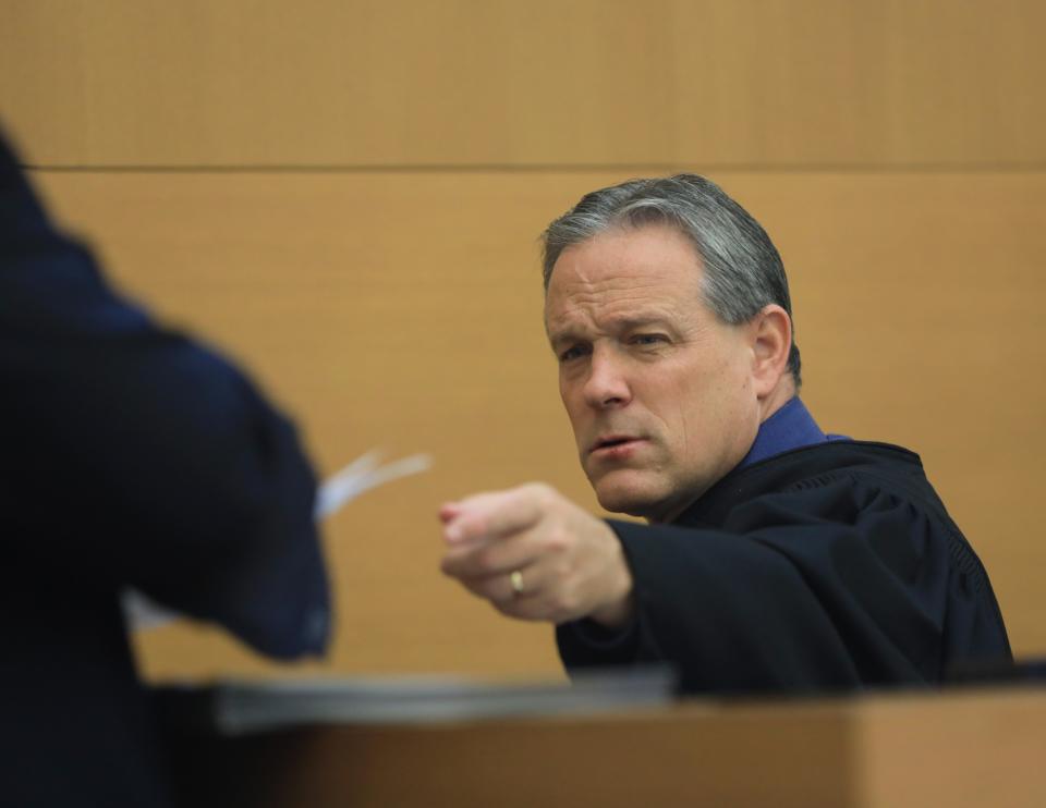 Judge Craig Brown in his courtroom at the Orange County Courthouse in Goshen on October 10, 2023.