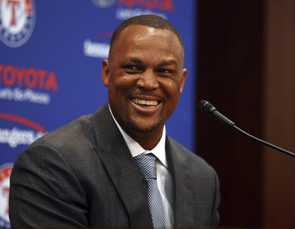 Adrian Beltre will have his number retired by the Rangers. (AP Photo)