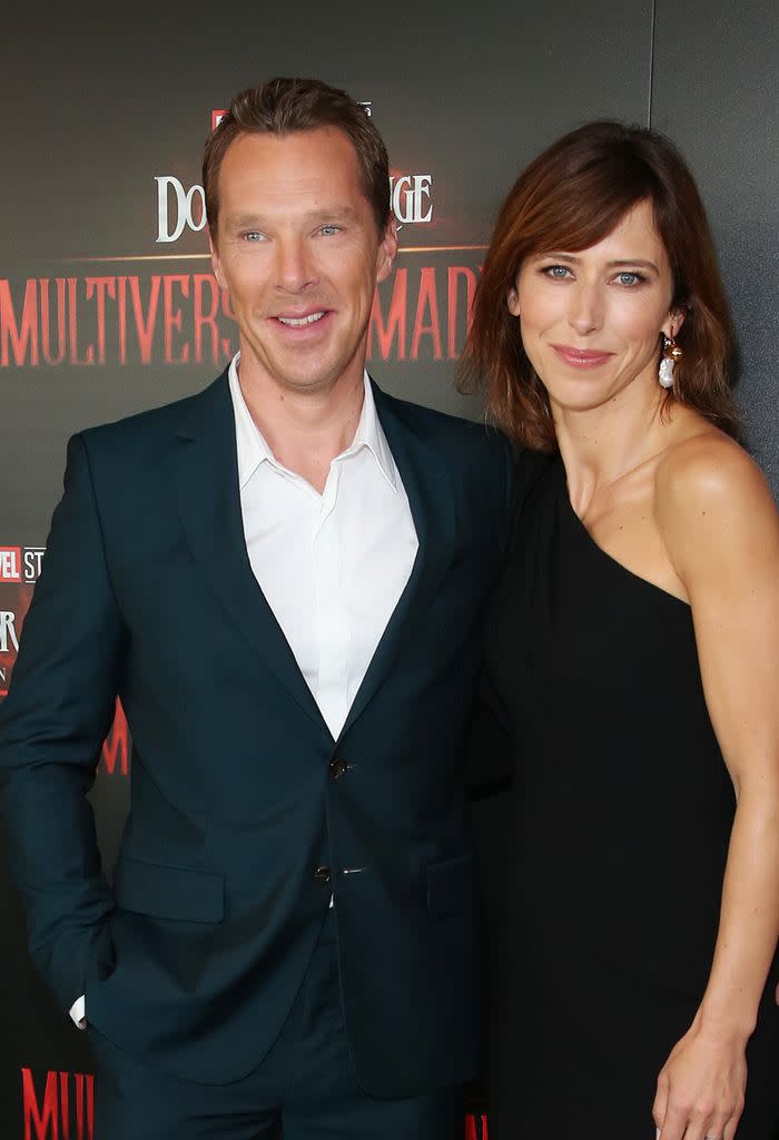 Benedict Cumberbatch and Sophie Hunter attend Marvel's "Doctor Strange In The Multiverse Of Madness" New York Screening at The Gallery at 30 Rock on May 05, 2022 in New York City