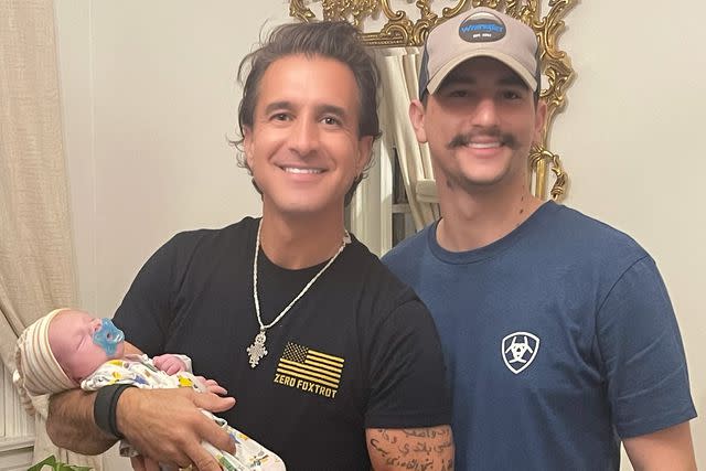 <p>Courtesy Scott Stapp</p> Scott Stapp with son, Jagger, and grandson, Cash