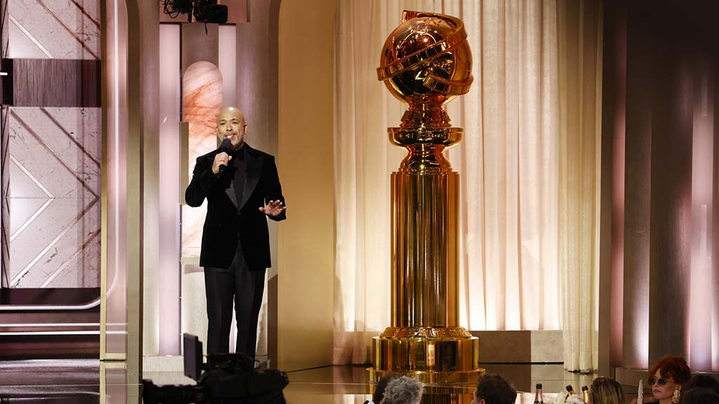  Jo Koy on stage at the 81st annual Golden Globe Awards. . 