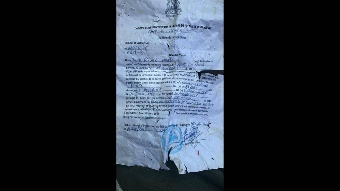 The pretext for the ‘arrest’ of Haiti President Jovenel Moïse is a dubious 2019 warrant issued against Moïse for ‘assassination’ by Investigative Judge Jean Roger Noelcius. A crumbled copy of the warrant was found in one of the homes occupied by some suspects in Port-au-Prince.